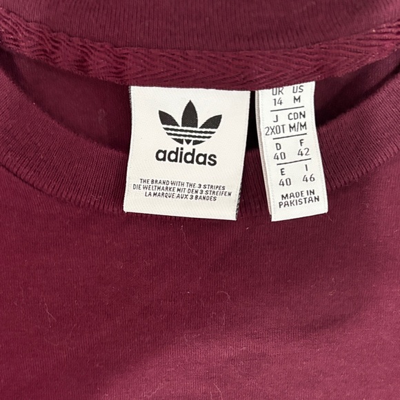 Adidas Burgundy Tee with White Logo - Picture 2 of 3